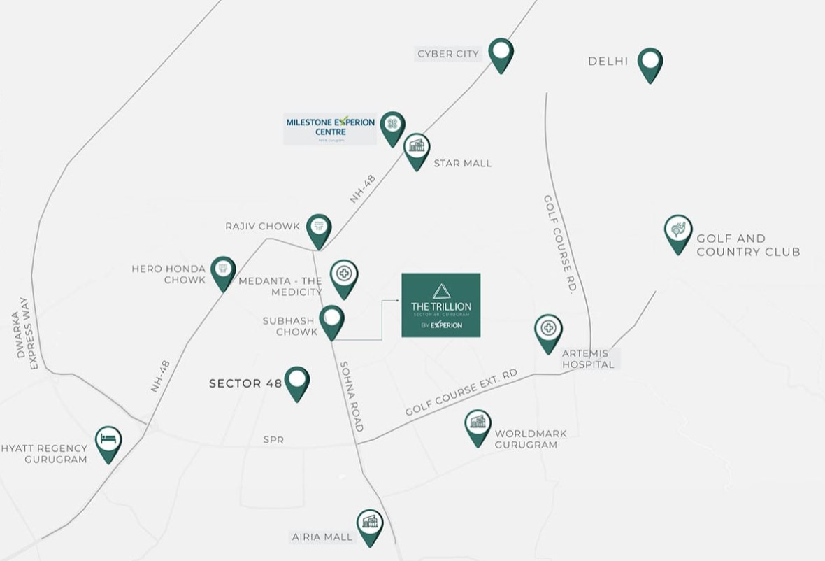 Experion The Trillion location map Sector 48 Gurugram
